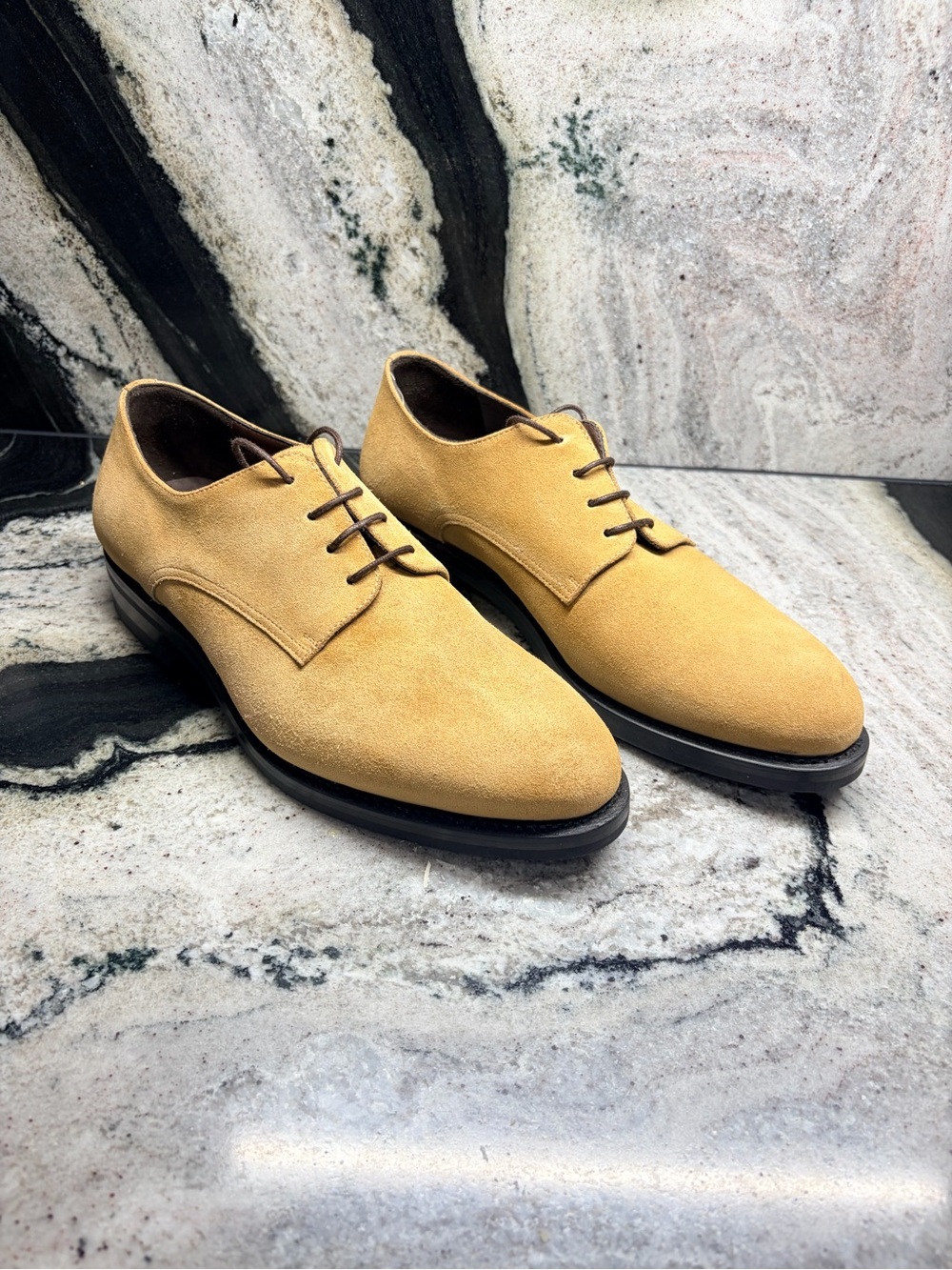 Plainclothes Golden Tan Suede Derby Shoes Men’s EU 42.5 US 9.5 Dainite Sole